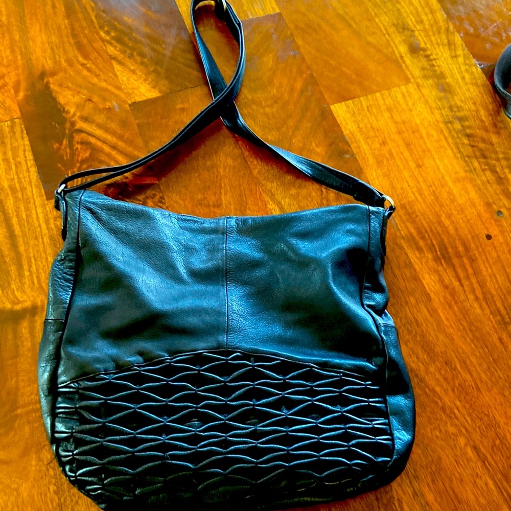 Black leather purse